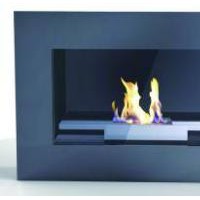 Alcohol Fireplace  with Steel Mantel and Glass Window