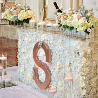 Rectangle Golden Stainless Steel Frame Wedding Flower Wall for Event