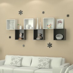 Angi Wall Floating Wood Wall Checker Shelf Painted MDF Board Modern Furniture图1