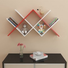 Angi Combined Wooden Wall Shelf Book Shelf DIY GB2804图1