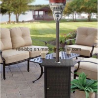 Outdoor Used Gas Patio Heater with Wicker Cylinder Holder and Anti-Tilt Switch