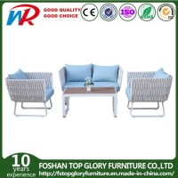 Chinese Modern Outdoor Garden Sofa Sets Home Deck Hotel Home Livingroom Furniture Rope Weaving Sofa