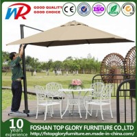 Small Roman Umbrella with Canopy Rotating Function Garden Umbrella Tg-003