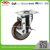 4 Inch Swivel Plate with Single Brake PU Wheel Medium Duty Caster Wheel (P120-36EC100x32Z)