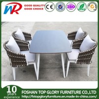 Modern Dining Set Weaving Dining Chair Aluminum Chair Tape Weaving Dining Chair Set Outdoor Furnitur