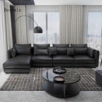 Fine Leather Made Light Luxury Sitting Room Sofa