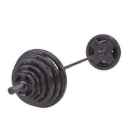 Rubber End Solid Weight Lifting Dumbbell Fixed Straight Barbell