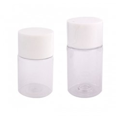 Childproof Plastic Round Tube Clear Color Bottle with Sticker图1