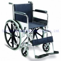 Ce Approved Solid Front and Rear Wheel Drive Foldable Wheelchair