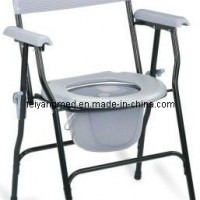 Black Powder Coating Steel Commode Chair