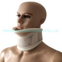 Adjustable Rigid Plastic Cervical Collar with Neck Brace Supporting Strap