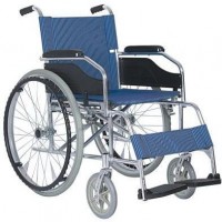 Aluminum Folding Wheelchair with Fixed Armrest and Fixed Footrest