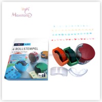 3 Pack EVA Rolling Self-Inking Stamps Toy for Kids