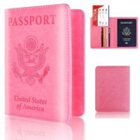 Leather Passport Holder Cover Case RFID Blocking Travel Wallet Credit Card Holders