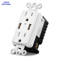 USA Type 110V Wall Socket with USB Port Enchufe De Pared Con USB