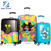 Fama Manufacturer Customize Hardside Print Cartoon ABS PC Cabin Hand Carry on Spinner Trolley Travel