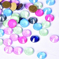 3D Neon Colors Flat Nail Art Rhinestones Fingernail Glitter Diamond Gems DIY Nail Decorations Nail A