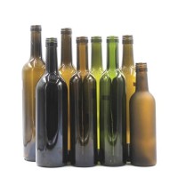 750ml Champagne Clear Green Glass Wine Bottle with Cork