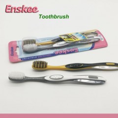 Adult Toothbrush with Binchotan Charcoal Bristles & DuPont Nylon Bristles with Tongue Cleaner 2 in 1图1