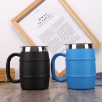 500ml Stainless Steel Vacuum Coffee Beer Cup with Handle