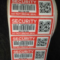 Security Do Not Break Seal Labels- Tamper Evident Stickers 70mm X 30mm Red Qr