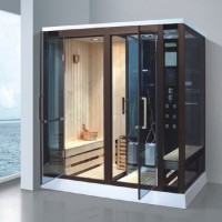 Best Price Red Cedar Wood Home Bath Computerized Bathroom Wet Steam Shower Enclosure Cabin Combined