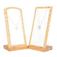 Wood Bamboo Jewelry Stand Necklace Display Holder