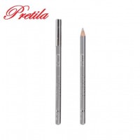 Wooden Cosmetic Pencil for Eyeliner with Silver Metal Cap