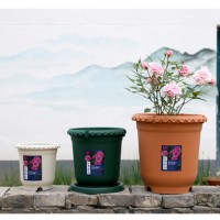 18 Cm Dark Green Nursery Planter Garden Plastic Pot for Rose Climbing Plants Three Different