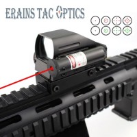 Erains Tac Optics Tactical Reflex Sight with 4 Variable Red DOT Reticles Scope with Red Laser Sight