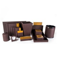 Custom Design Coffee Faux Leather Hotel Amenities