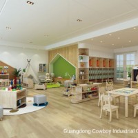 Cowboy Kids Kindergarten Furniture Including Cabinet Table Chairs for Daycare Classroom Design