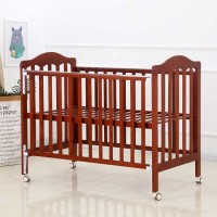 Hardwood Made Baby Crib and Raw Pine Material Baby Bed Swinging Crib