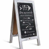 Rustic Vintage Wooden Whitewashed Magnetic a-Frame Chalkboard/Sidewalk Chalkboard Sturdy Sandwich Bo