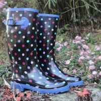 Women Rubebr Rain Boot  Fashion Shoes  Printing Rubber Boots  High Shoes  Pretty Female Boot  Colour