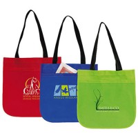 Non Woven Promotion Shopping Advertising Garment Round Corner Polyester Tote Bag with Silkscreen Pri