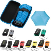 Fashion Logo Mini Pocket EVA Case Five Folding Travel Umbrella