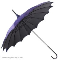 Fashion Hot Selling Sun UV Protective Manual Opening Patterned Parasol Straight Pagoda Umbrellas