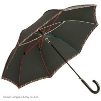 Hot Selling Waterproof Colorful Matching Frame J Hook Handle Automatic Straight Umbrellas for Men