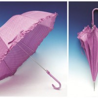 Auto Open Lace Edge DOT Printing Straight Umbrella (SK-005)