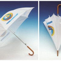 Auto Open Advertising Wood Handle Straight Umbrella (SK-009)