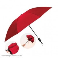 Fashion Solid Color Three Folding Promotional Umbrella for Travel