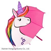 16"Inch Mini Lovely Unicorn 3D Printing Straight Children Umbrellas