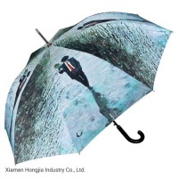 Special Romantic Rainy Day Man Printing Waterproof Pongee Canopy Straight Umbrellas for Sun