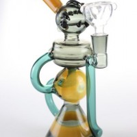 Factory Wholesale Smoking Hand Pipe with Ball Colourful Water Pipes Glass Smoking Recycler Oil and T