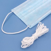 Stock 2/2.5/3mm/5mm White Elastic Round Shape/Tubular/Hollow/Flat Soft Poly/Nylon Ear-Loop Rope  Rib