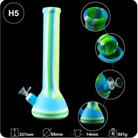 China Wholesale 13.5" Beaker Dry Herb Tobacco Silicone Smoking Glass Water Pipe