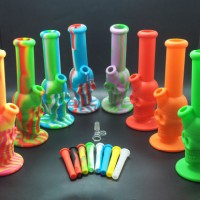 FDA OEM Logo Print Silicone Luminous Smoking Pipe Shisha Hookah