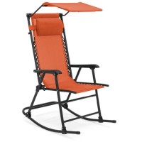 Outdoor Sun Lounger Chaise Lounge Chaise Beach Rocking Chair with Sunshade