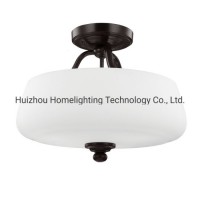 Jlc-H23 Three-Light White Opal Glass Semi Flush Ceiling Lighting